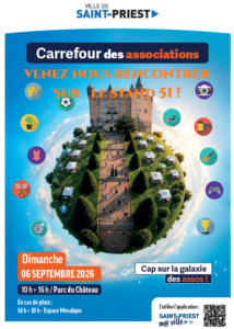 Carrefour des associations de St Priest le 06 septembre 2026 stand 51