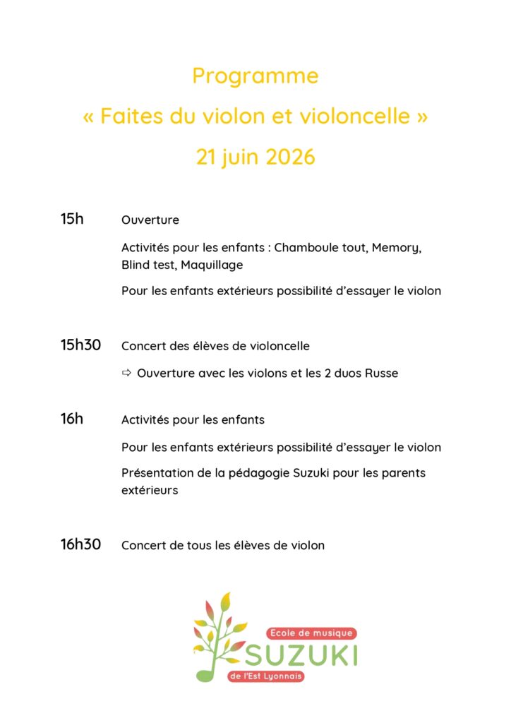 Programme après-midi juin 2026